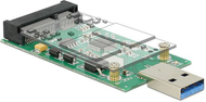 Konvertues Delock USB në mSATA, 76x42x7mm, i zi