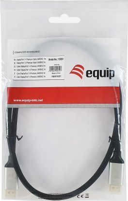 Kabllo DisplayPort Equip 1.4 Premium, 1m, e zezë