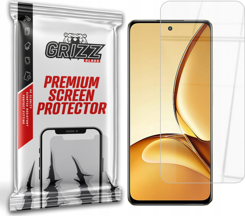 Xham mbrojtës Grizz HybridGlass për Realme C63 5G, 9H, transparent