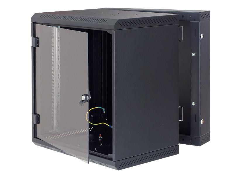 Kabinet muri Triton 19", 6U, thellësi 595mm, derë xhami