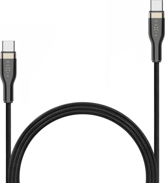 Kabëll FIXED USB C në USB C, 2m, 100W PD, i zi