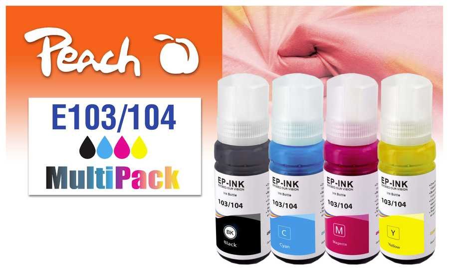 Kuti boje Peach Saver Pack, 4 copë, kompatible Epson 103 104, shumëngjyrëshe