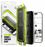 Qelq mbrojtës Ringke Easy Slide Privacy për iPhone 17 Pro Max, 2 copë, xham i errët, i zi