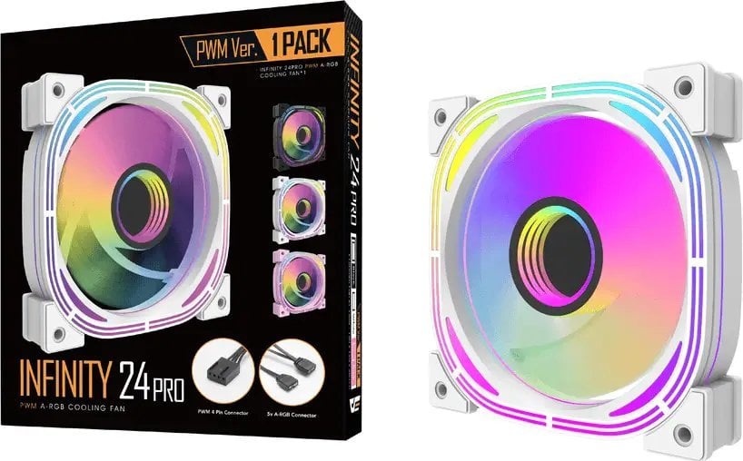 Ftohës Darkflash INF 24 Pro PWM ARGB, 120 mm, i bardhë