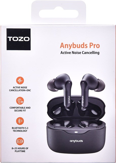 Kufje wireless TOZO Anybuds Pro, ANC, Bluetooth 5.3, IPX4, të zeza