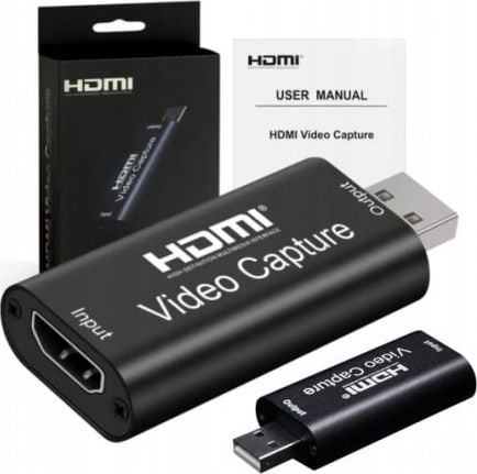 Kartë kapjeje video HDMI USB Video Grabber, 4K, për regjistrim dhe transmetim