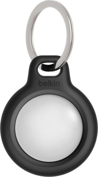 Mbajtëse Belkin Secure AirTag me unazë çelësash, sistem Twist and Lock, e zezë
