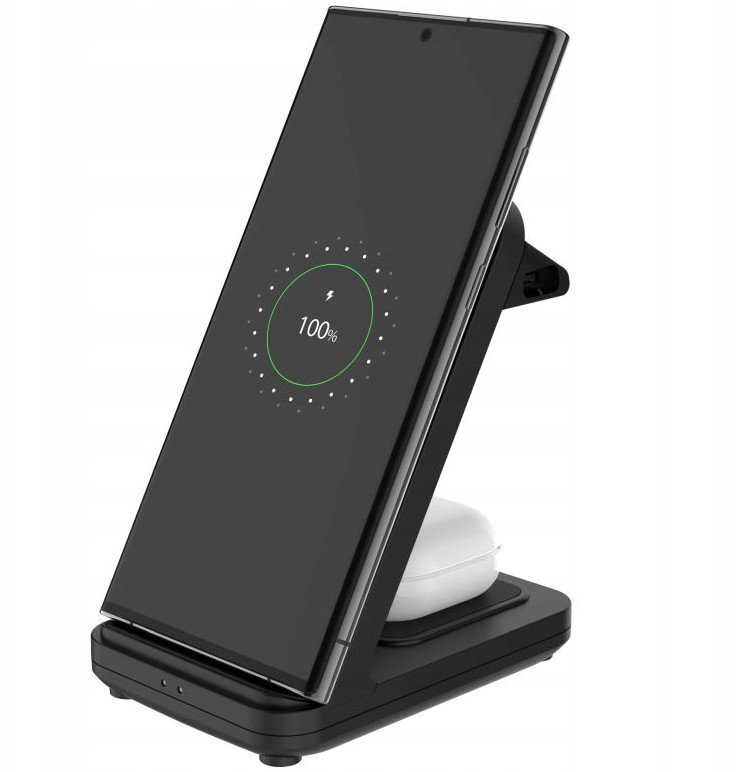 Stacion karikimi wireless FIXED 2in1 Universal, për 2 pajisje, i zi