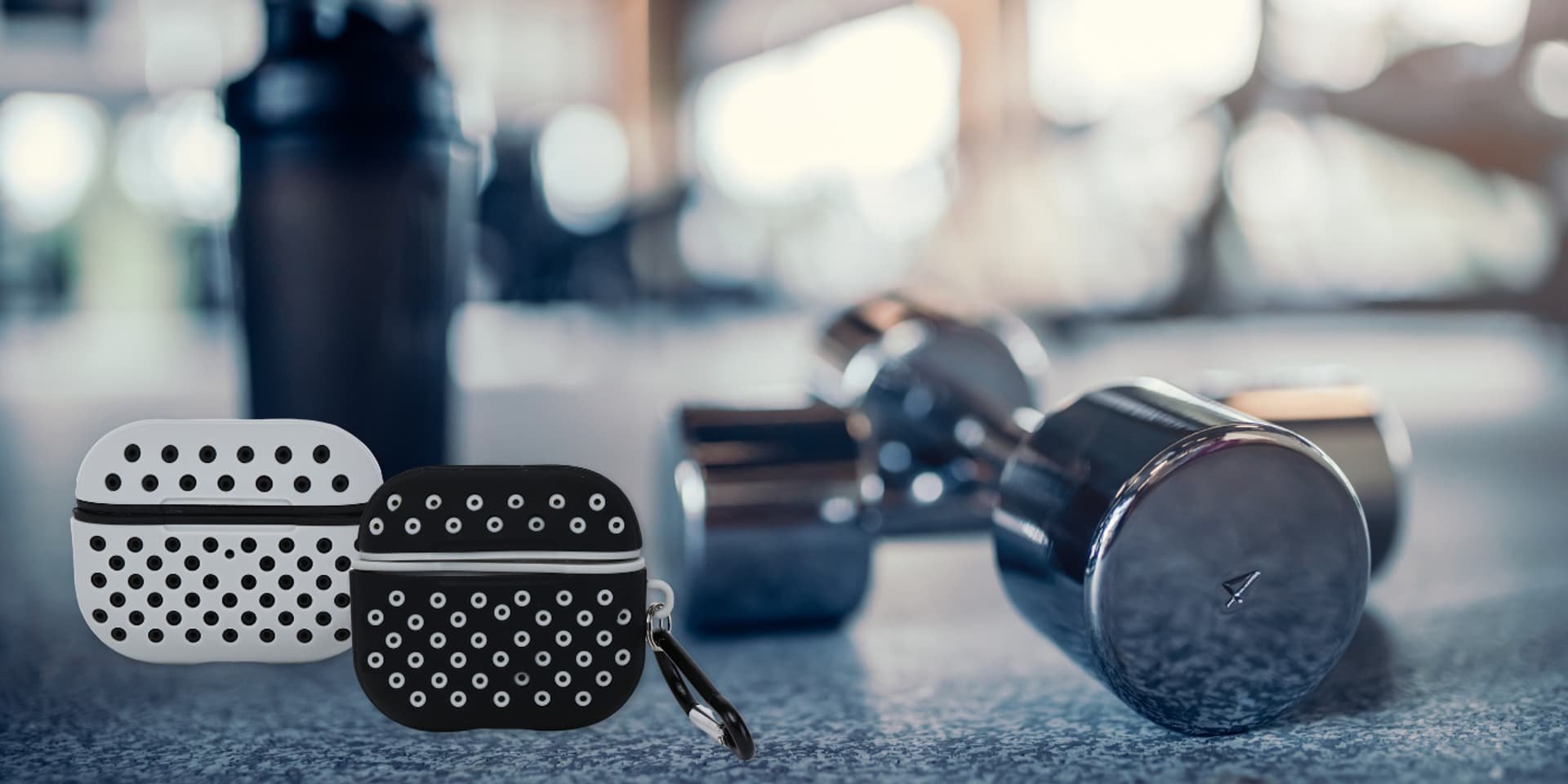 Kllëf për kufje Beline AirPods Sport Pro, TPU, me karabinë, bardh e zezë