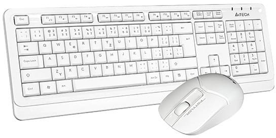Set tastierë dhe maus A4Tech FG1012, wireless 2.4 GHz, me maus optik, e bardhë