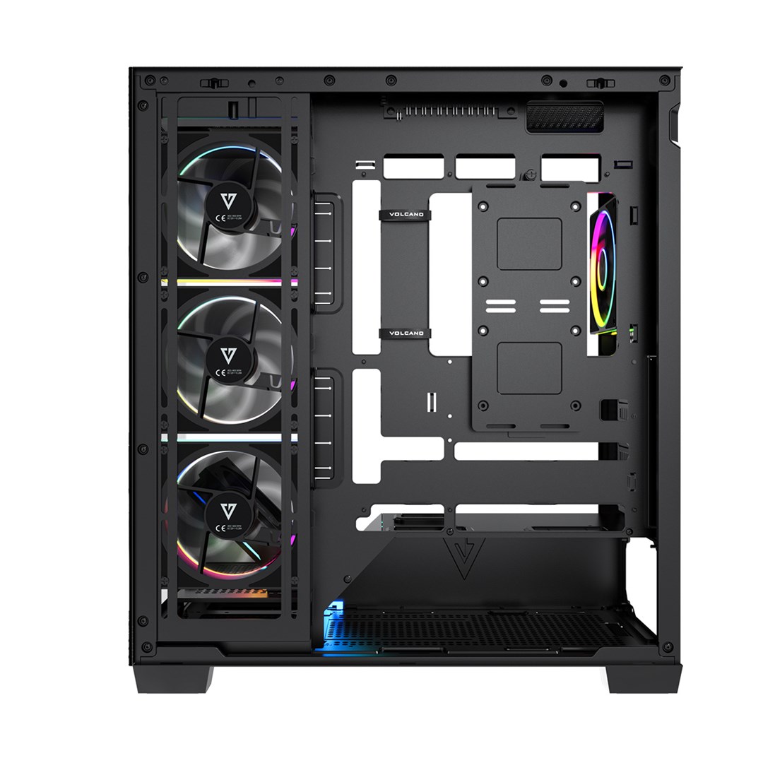 Kase PC Modecom Volcano Stellar Plus 5F ARGB, ATX, xham i temperuar, e zezë