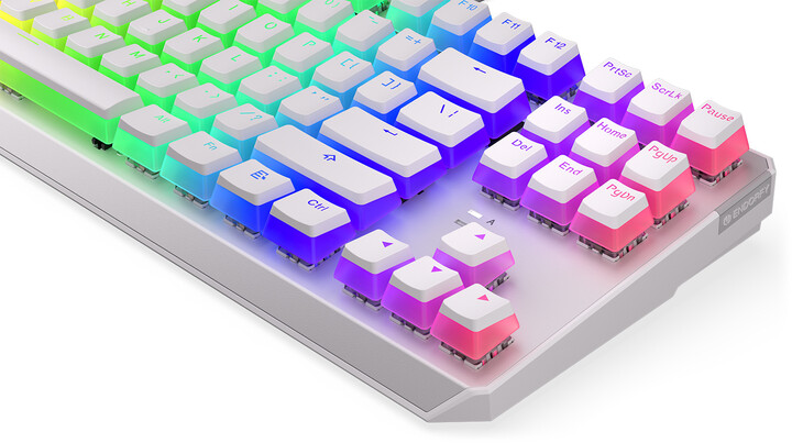 Tastierë Endorfy Thock TKL Pudding Onyx White Red, Kailh Red, US, e bardhë