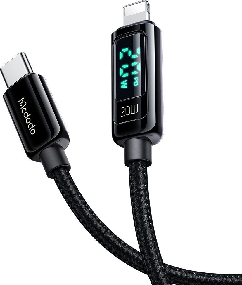 Kabllo karikues USB C në Lightning Mcdodo CA-8810, 1.2m, 36W, i zi
