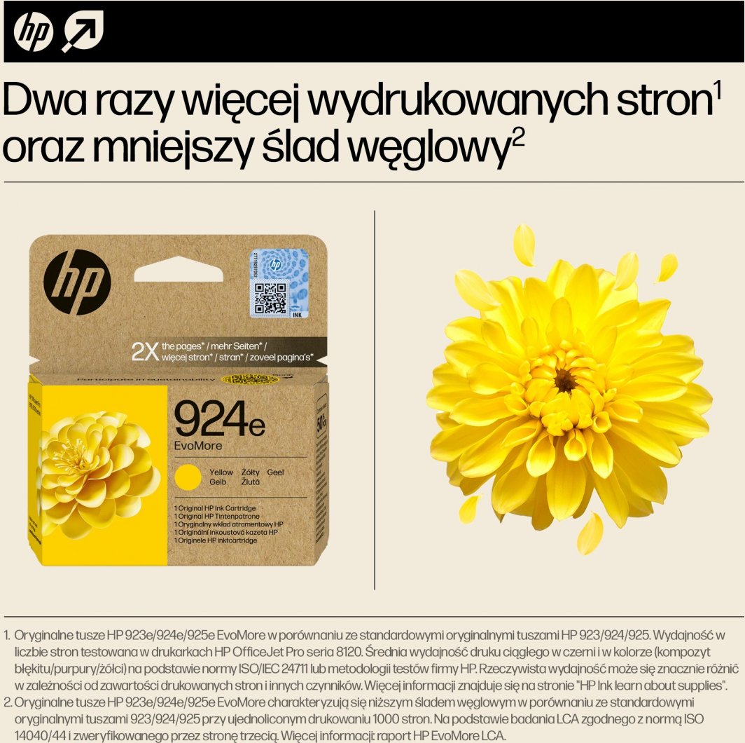 Ngjyrë printeri HP 924e, 800 faqe, e verdhë