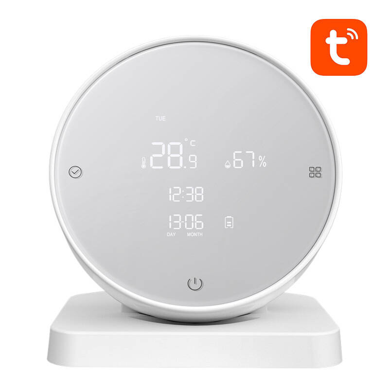 Sensor inteligjent temperature dhe lagështie Avatto WHS20, Tuya WiFi, ekran LED, i bardhë