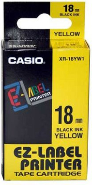 Shirit etiketime Casio XR-18YW1, 18mm, 8m, sfond i verdhë