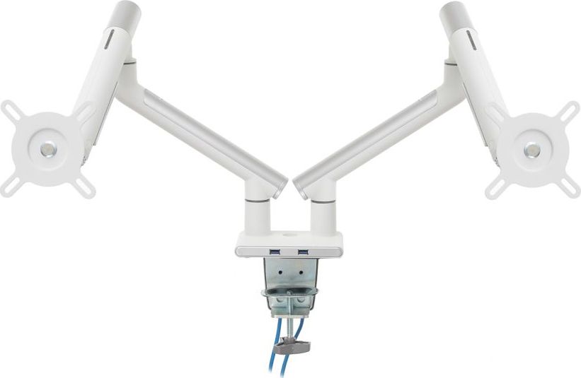 Mbajtës tavoline për dy monitorë Art RAMM L-20GD, 17"-32", sustë gazi, i zi