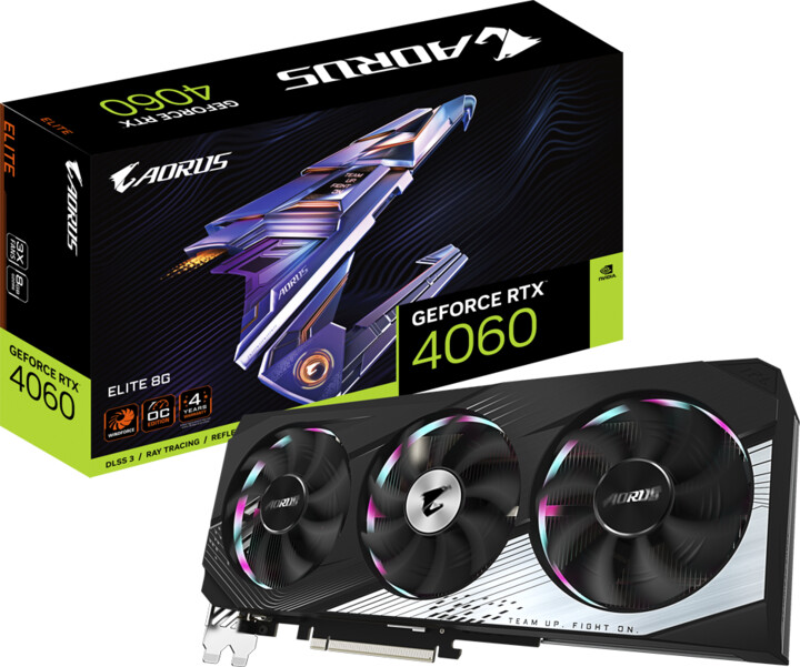 Kartelë grafike GIGABYTE GeForce RTX 4060 ELITE 8G, 8GB GDDR6