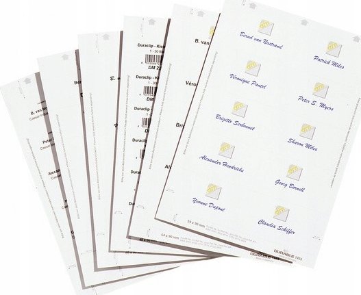 Inserta kartoni për badge Durable BADGEMAKER, 54x90mm, letër 150gsm, të bardha