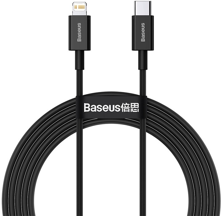 Kabllo BASEUS Superior Series USB-C - Lightning, 20W, 2m, e zezë