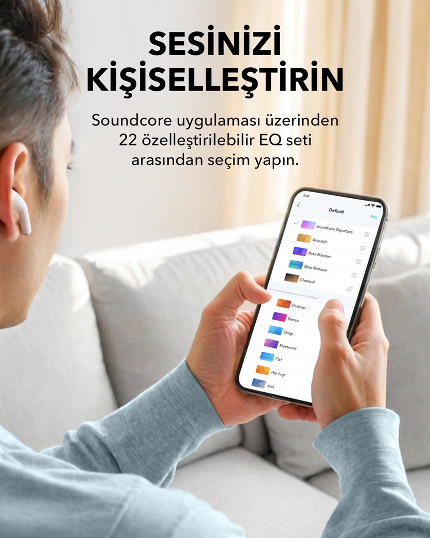 Kufje Anker Soundcore K20i, me kabllo, e bardhë