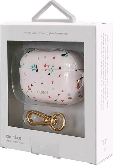 Mbulesë mbrojtëse për kufje Uniq Coehl Terrazzo, për AirPods Pro, rozë