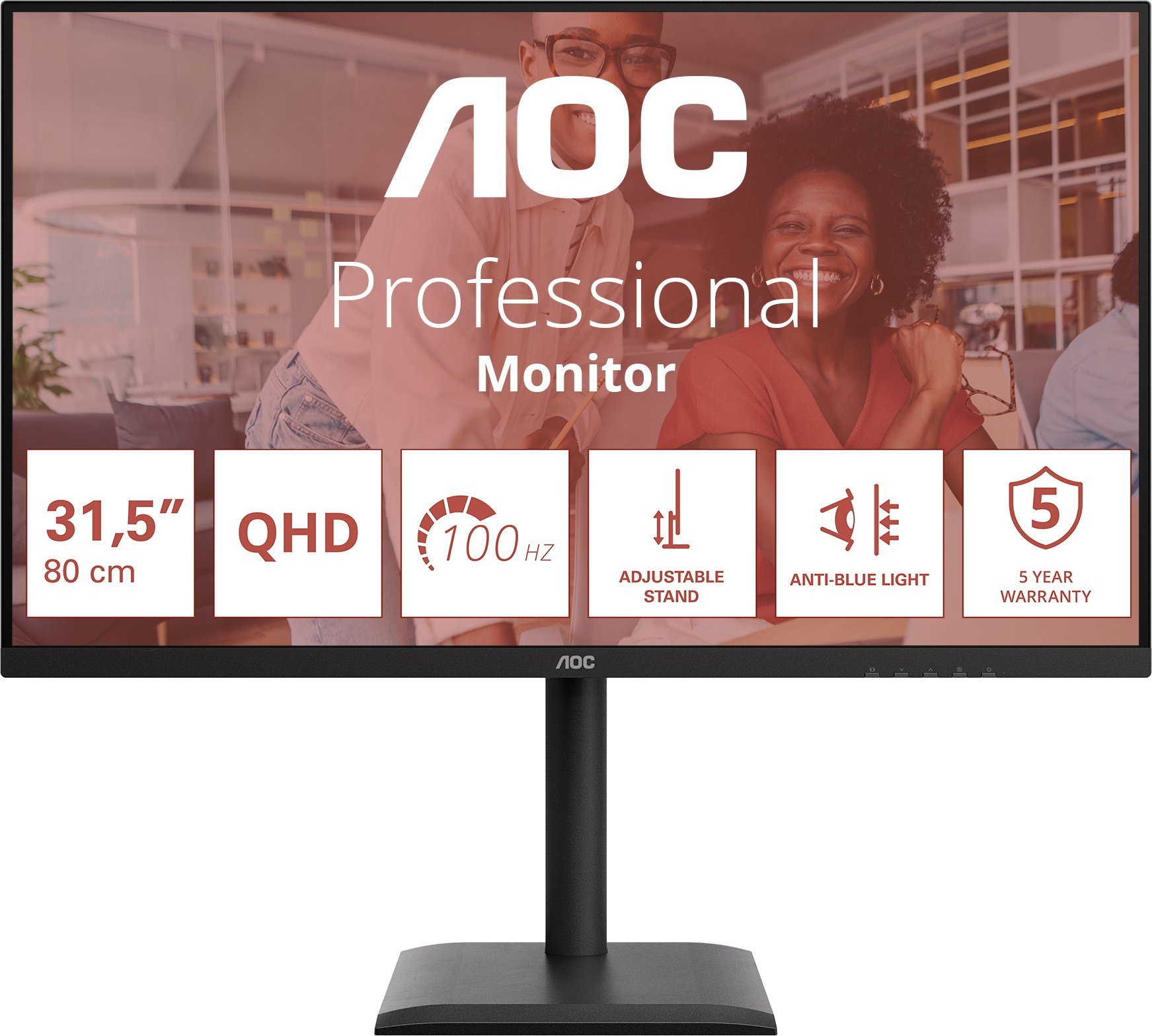 Monitor AOC E4 Q32E4U, 31.5", Quad HD 2560 x 1440, 100Hz, i zi