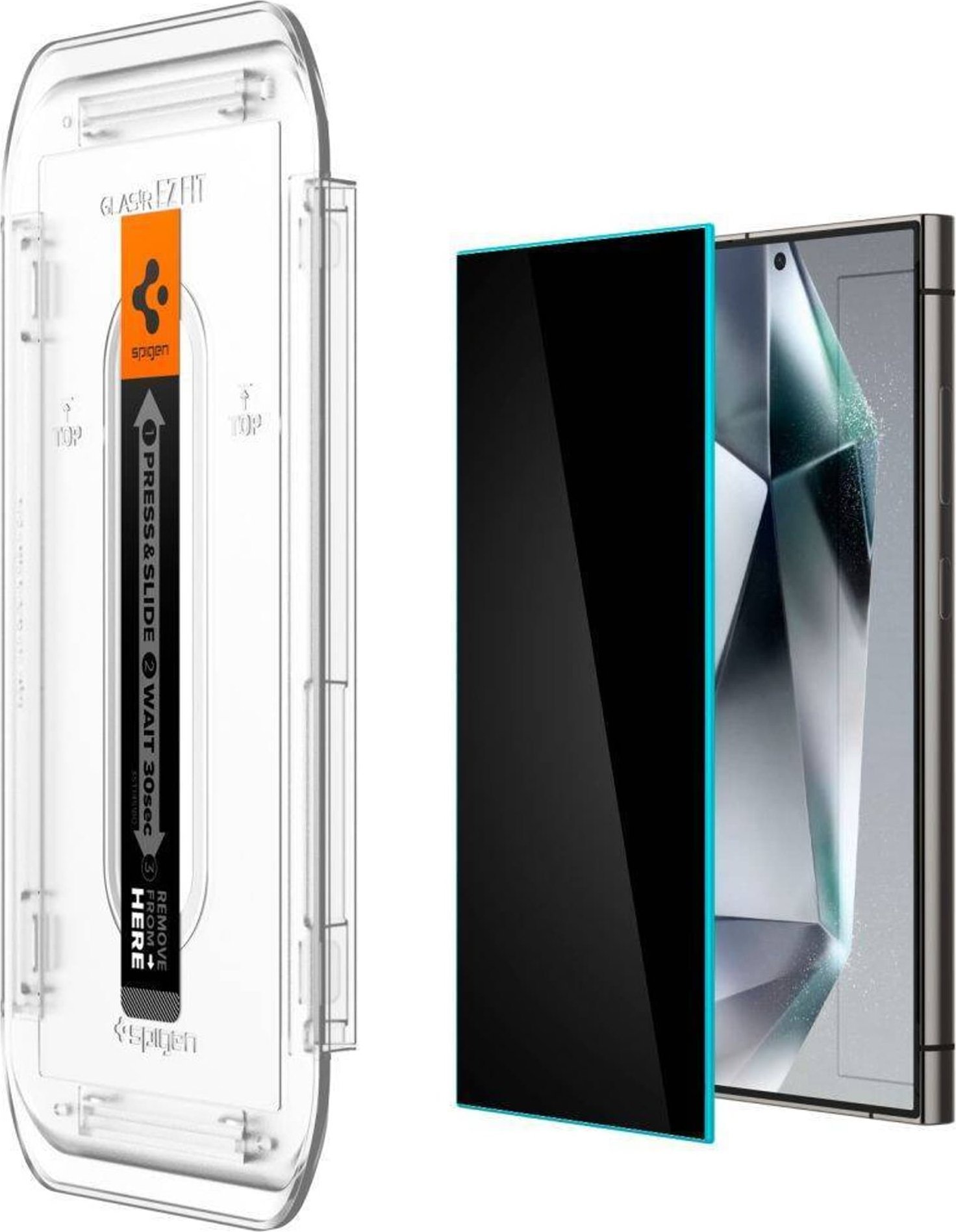 Mbrojtëse ekrani Spigen GlasTR EZ FIT Privacy për Galaxy S24 Ultra, xham i temperuar, 2 copë, transparent