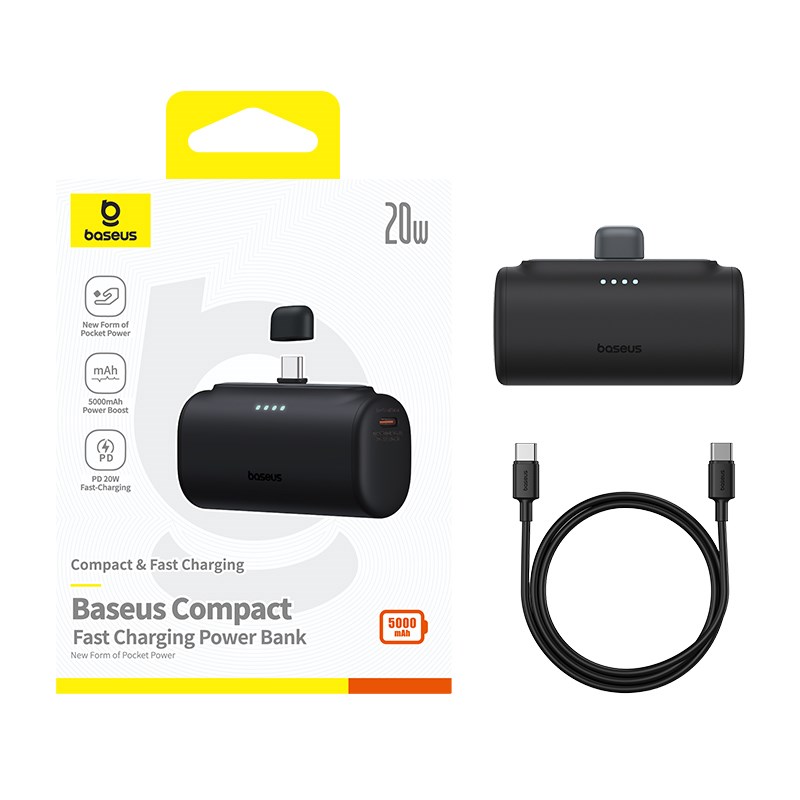 Power bank Baseus Compact, 5000mAh, 20W USB-C, i zi