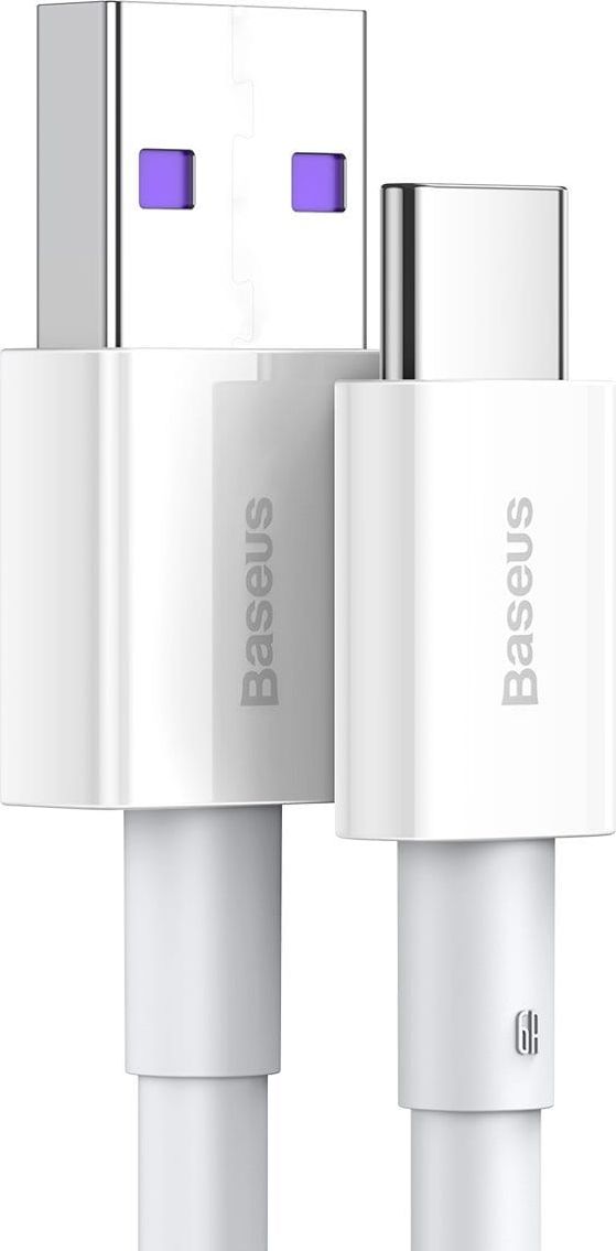 Kabllo USB Baseus USB A në USB C, 2 m, e bardhë