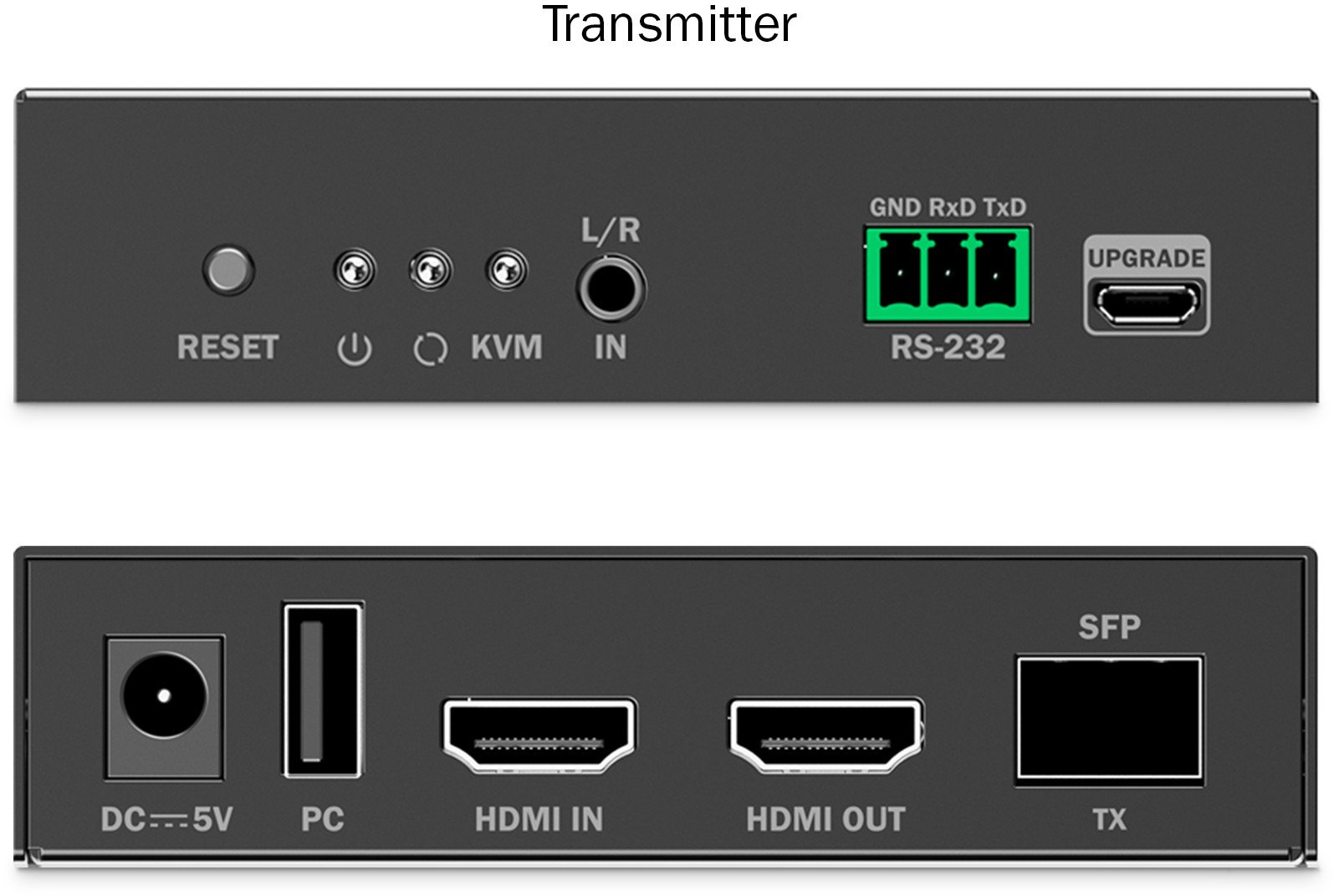 Set ekstender HDMI me fibër optike Digitus KVM IP, 4K 60Hz, i zi