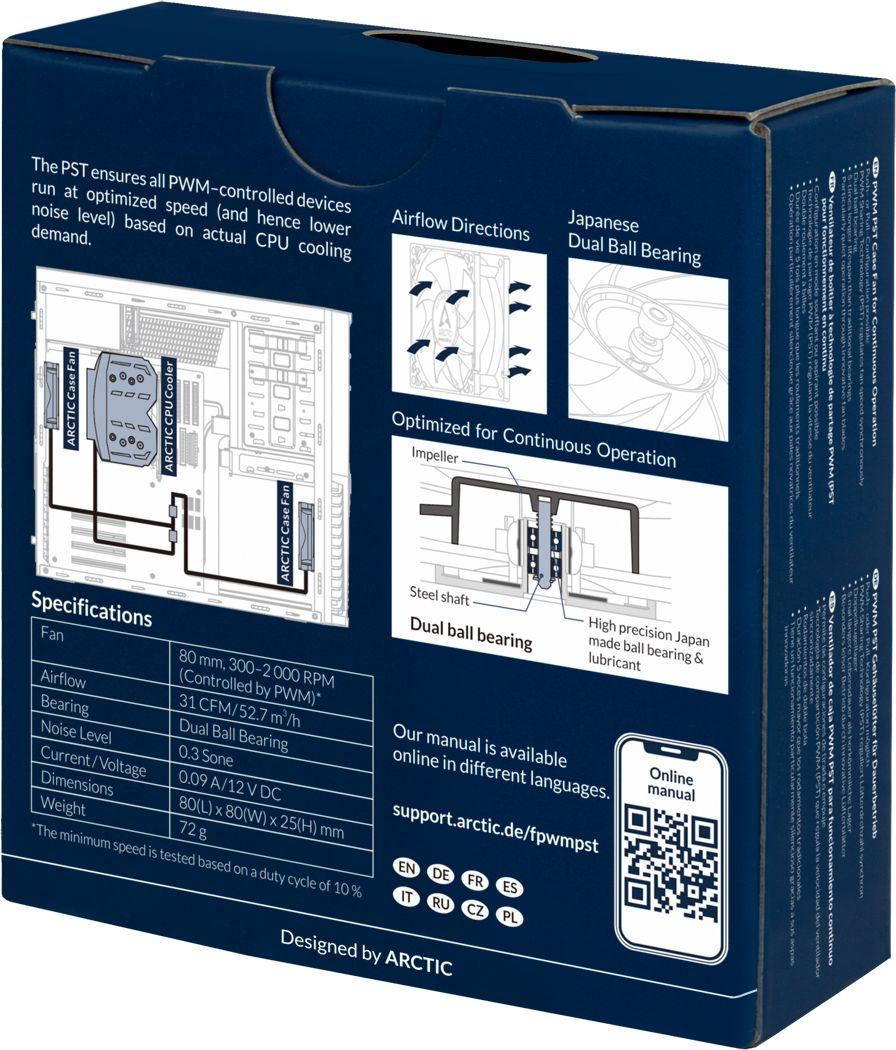 Ftohës Arctic F8 PWM PST CO, 80 mm