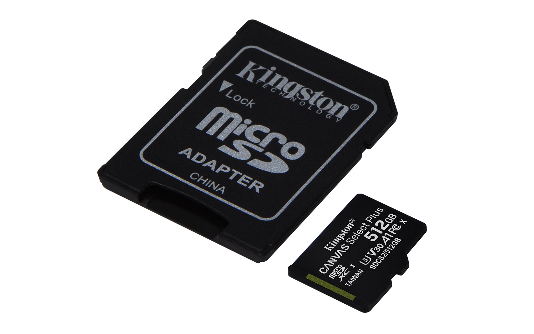 Kartë e memories Kingston Canvas Select Plus, SDXC, 512 GB, Class 10 + përshtatës SD