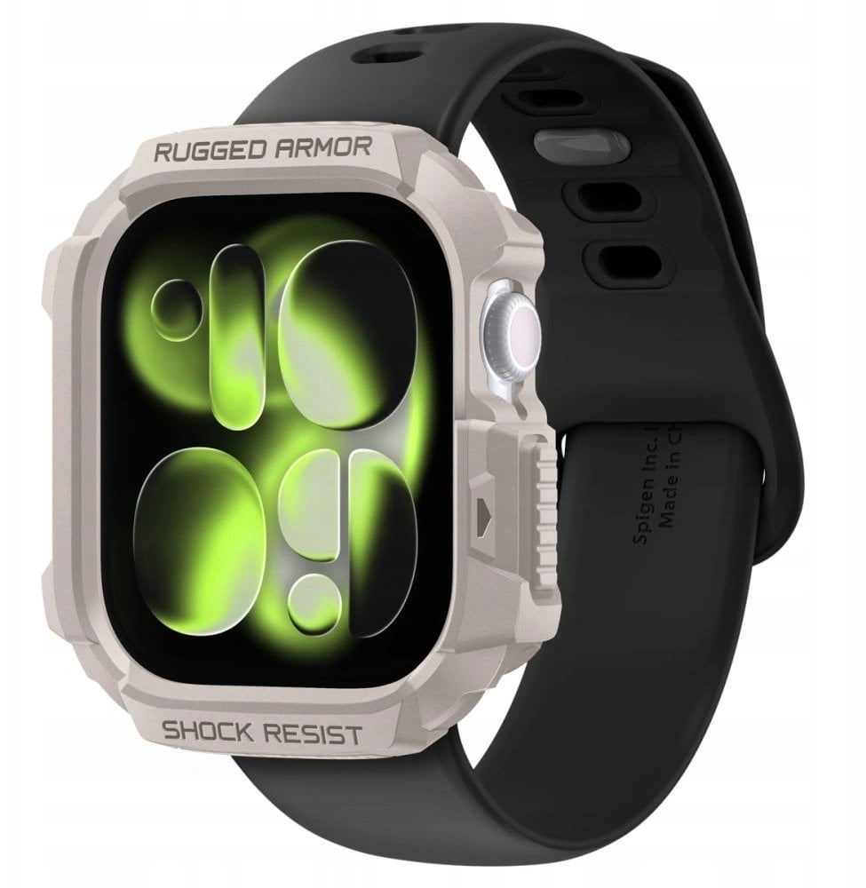 Mbështjellës për orë inteligjente Spigen Rugged Armor V2, Apple Watch 10 42mm 11 42mm, Dune Beige, bezhë