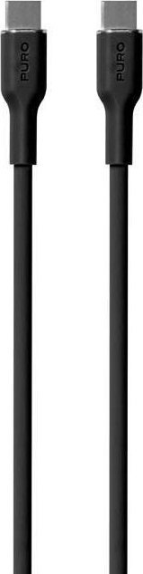Кабел USB Puro ICON Soft USB C во USB C, 1.5 m, црн
